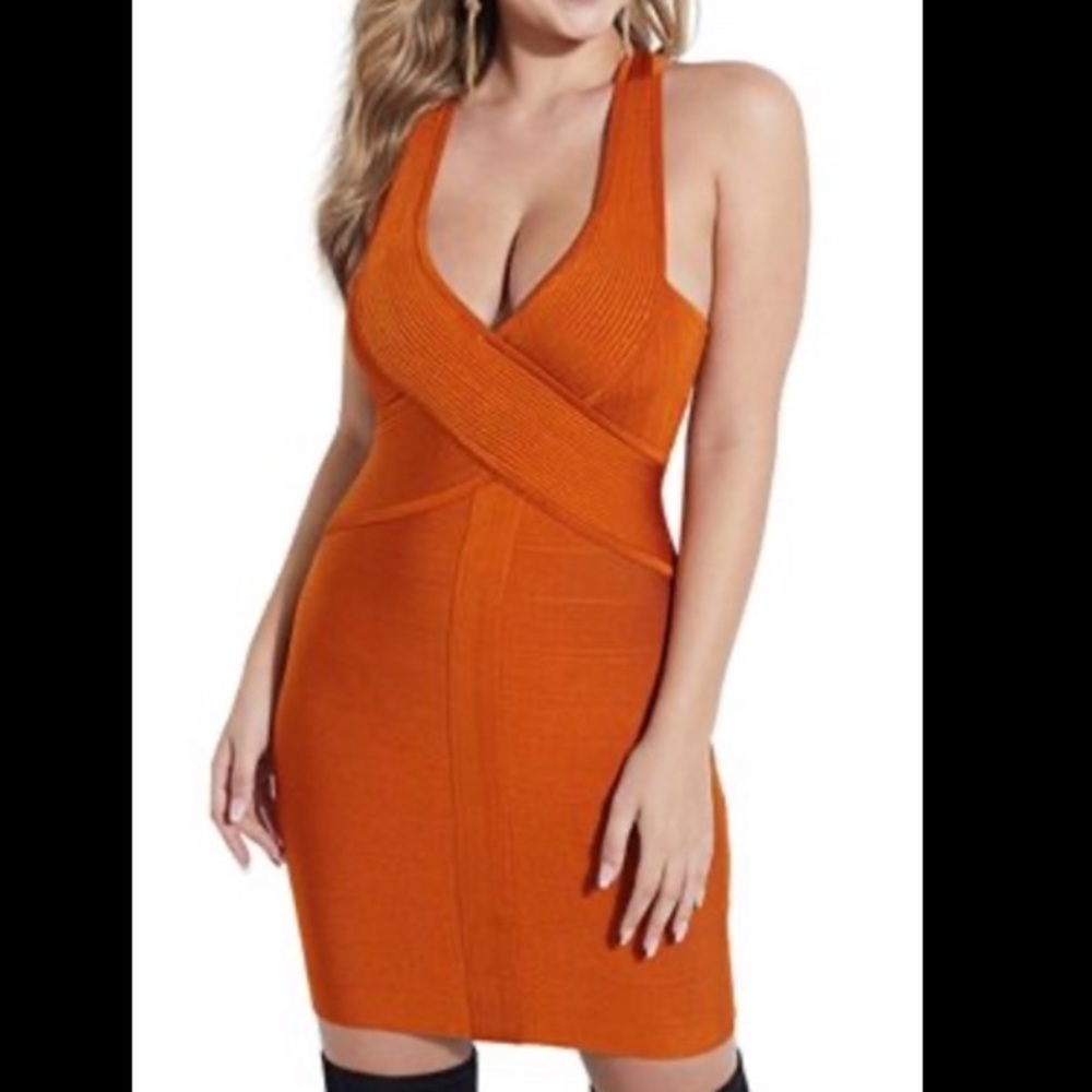 Sexy Ribbed Bandage Dress | Guess | XS